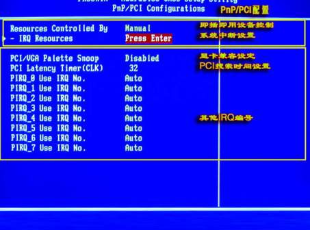 Award通用BIOS设置应用年终总结篇--PNP/PCI组态设定