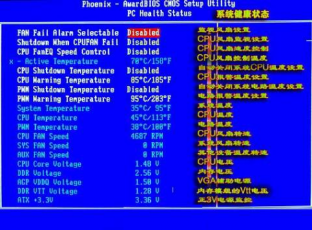 Award通用BIOS设置应用年终总结篇--计算机健康状态设定篇
