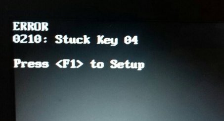 开机显示 ERROR0210:stuck key 42 press<f1>to setup