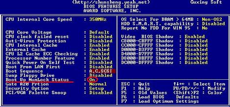 开机默认打开小键盘