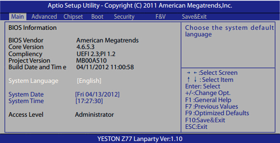 [U盘装系统]盈通蓝派Z77主板台式机U盘装系统