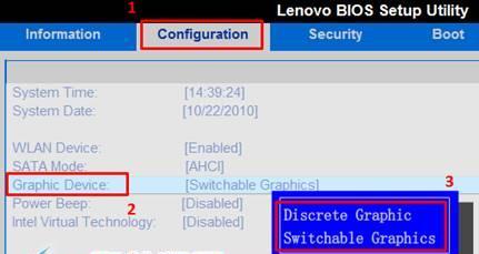 联想笔记本双显卡BIOS设置
