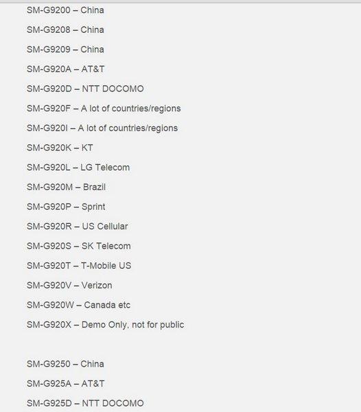 双曲面屏三星S6 Edge规格曝光 国行型号泄露