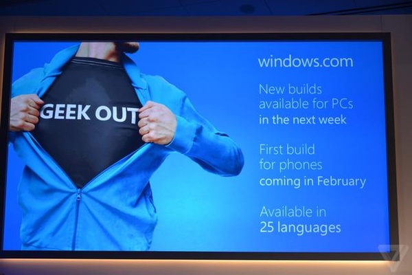 Win10消费者预览版下载下周发布，手机版Win1