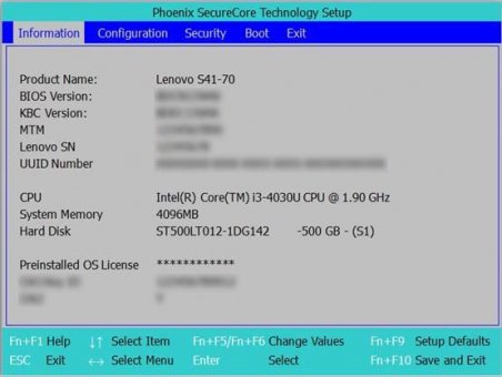 [BIOS设置]联想Lenovo笔记本BIOS设置说明