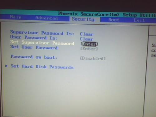 联想y450的bios开机密码怎么设置的啊?