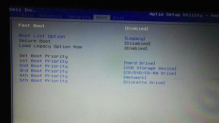 戴尔灵越用gho 装win7bios里要怎么设置?
