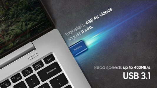 小巧精悍：三星发布高速 USB-C U盘，400MB/s读速