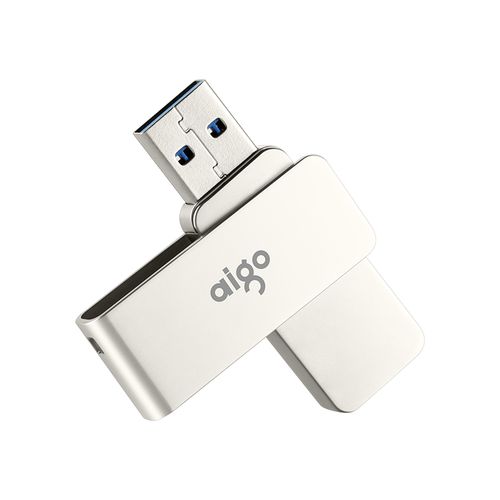爱国者aigo高速usb30传输u330精耀全金属旋转u盘电脑u盘车载u盘银色64