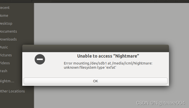 ubuntu18 u盘不能挂载