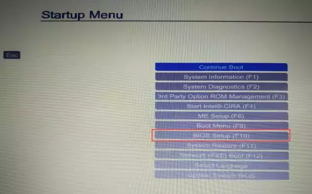 使用 BIOS的HP BIOS条目