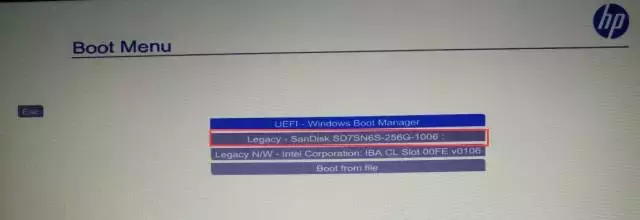 使用 BIOS的HP BIOS条目