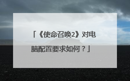 《使命召唤2》对电脑配置要求如何？