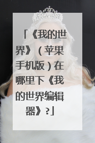 《我的世界》(苹果手机版)在哪里下《我的世界编辑器》?
