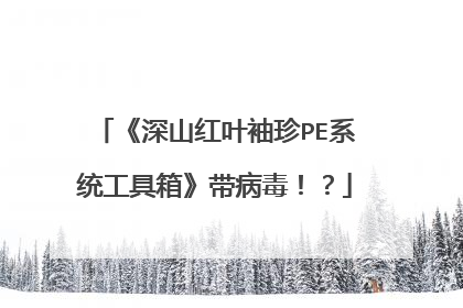 《深山红叶袖珍PE系统工具箱》带病毒!?