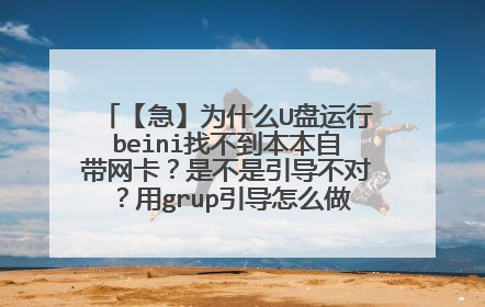 【急】为什么U盘运行beini找不到本本自带网卡?是不是引导不对?用grup引导怎么做?求详细教程