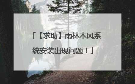 【求助】雨林木风系统安装出现问题!