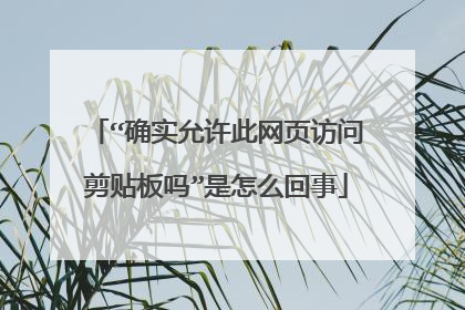 “确实允许此网页访问剪贴板吗”是怎么回事
