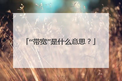 “带宽”是什么意思?