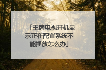 王牌电视开机显示正在配置系统不能播放怎么办
