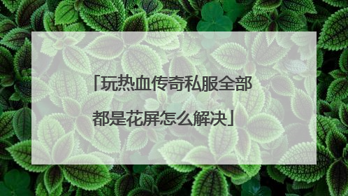 玩热血传奇私服全部都是花屏怎么解决