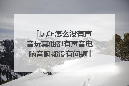 玩CF怎么没有声音玩其他都有声音电脑音响都没有问题