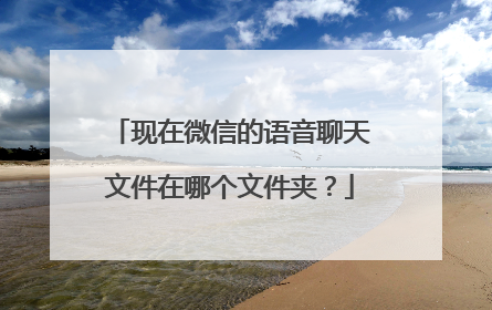 现在微信的语音聊天文件在哪个文件夹?