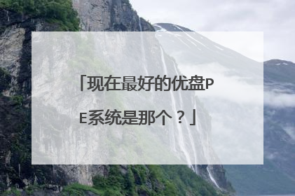现在最好的优盘PE系统是那个?