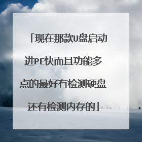 现在那款U盘启动进PE快而且功能多点的最好有检测硬盘还有检测内存的