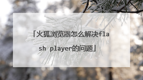 火狐浏览器怎么解决flash player的问题