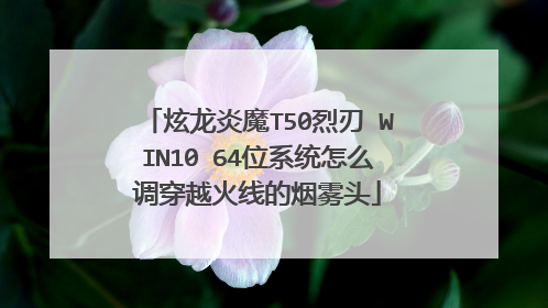 炫龙炎魔T50烈刃 WIN10 64位系统怎么调穿越火线的烟雾头