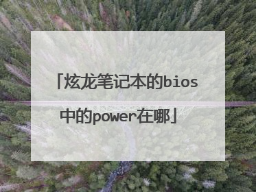 炫龙笔记本的bios中的power在哪