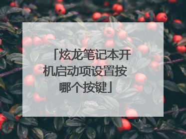 炫龙笔记本开机启动项设置按哪个按键