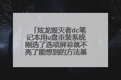 炫龙毁灭者dc笔记本用u盘重装系统刚选了选项屏幕就不亮了能想到的方法基本上全是过了