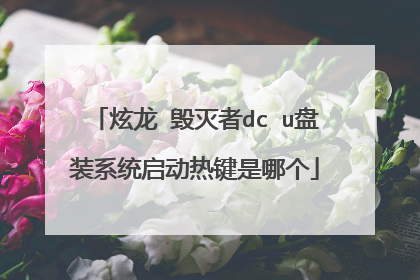 炫龙 毁灭者dc u盘装系统启动热键是哪个