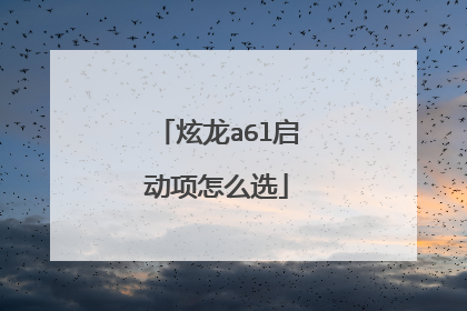 炫龙a6l启动项怎么选