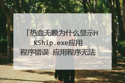 热血无赖为什么显示HKShip.exe应用程序错误 应用程序无法正常启动(0x00000ba)配置完全够!