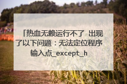 热血无赖运行不了 出现了以下问题:无法定位程序输入点_except_handler4_common于动态链接库msvcrt.dll上