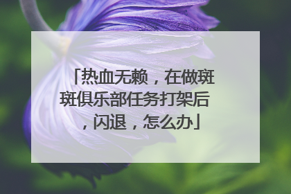 热血无赖,在做斑斑俱乐部任务打架后,闪退,怎么办