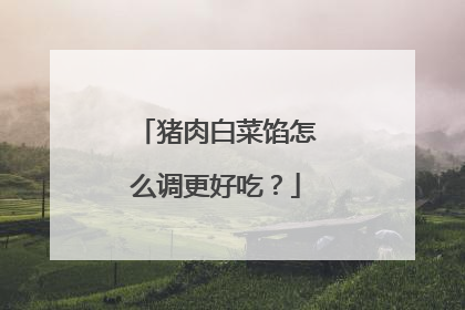 猪肉白菜馅怎么调更好吃?