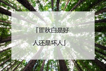 瞿秋白是好人还是坏人