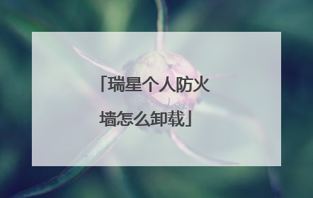 瑞星个人防火墙怎么卸载