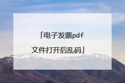电子发票pdf文件打开后乱码