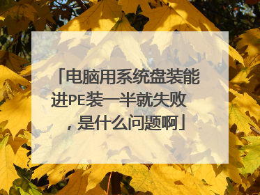 电脑用系统盘装能进PE装一半就失败,是什么问题啊