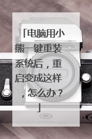 电脑用小熊一键重装系统后,重启变成这样,怎么办?