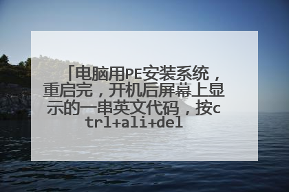 电脑用PE安装系统，重启完，开机后屏幕上显示的一串英文代码，按ctrl+ali+del也不行怎么办？