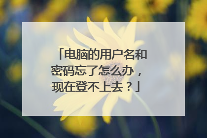 电脑的用户名和密码忘了怎么办,现在登不上去?