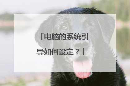 电脑的系统引导如何设定?