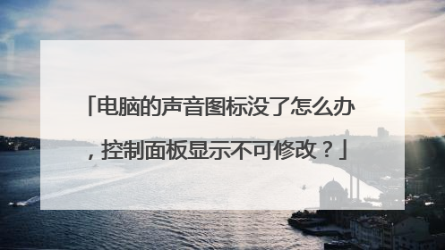 电脑的声音图标没了怎么办,控制面板显示不可修改?