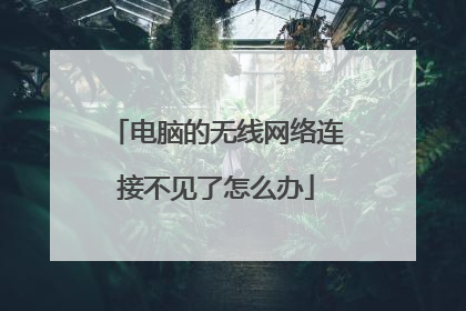 电脑的无线网络连接不见了怎么办